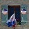 Patriotic Door Sign and Wreath for Memorial Day Independence Day 12-Inch